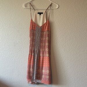 Sanctuary Orange and Blue Patterned Dress